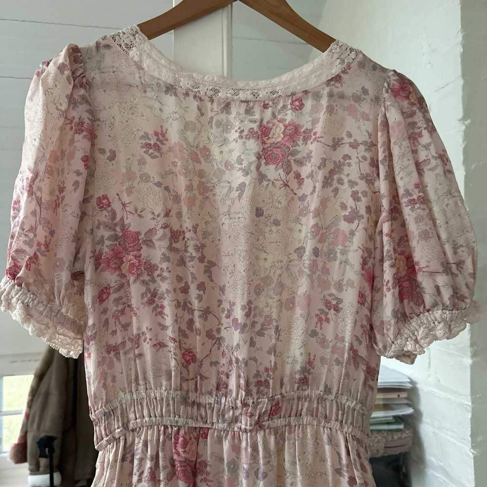 Love Shack Fancy delicate floral silk dress - Picture 5 of 7